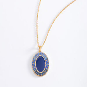 Collar en baño de oro 18k con piedras azules