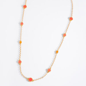 Collar largo en baño de oro con dijes esmaltados únicas