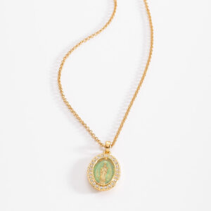 Collar en baño de oro con dije virgen de guadalupe