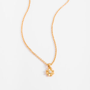 Collar con dije de flor y cristal
