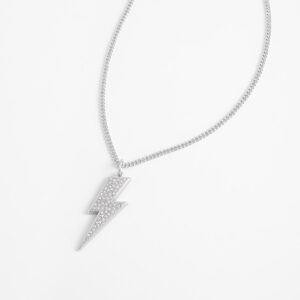 Collar relámpago con cristales y baño de platino