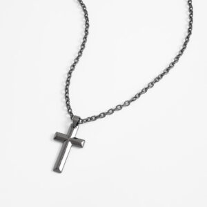 Collar de hombre con dije de cruz