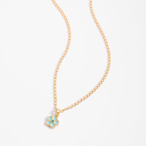Collar con dije de flor esmaltada para niña