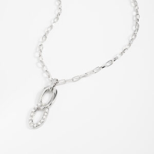 Collar con dije de eslabones y cristales