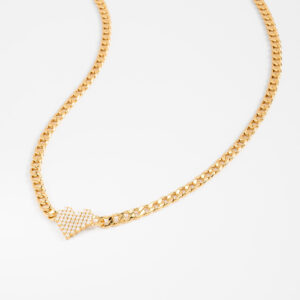 Gargantilla de cadena con dije de corazón diamonice