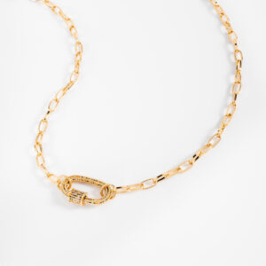 Collar gargantilla con broche de mosquetón de diamonice multicolor