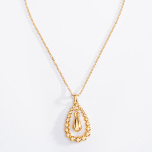 Collar con dije en baño de oro 42 cm + 10 cm ext