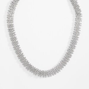 Collar de eslabones tejidos en platino de 42 cm