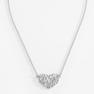 Collar paris corazón de platino con extensión ajustable