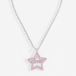Collar icon hilton con dije estrella en platino