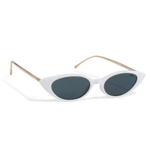 Lentes de sol cat eye blancos con detalles dorados